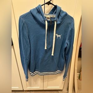 Victorias Secret Pink royal blue quarter zip hoodie